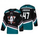 Camiseta Anaheim Ducks Hampus Lindholm Alternato 25th Aniversario Adidas Autentico Negro