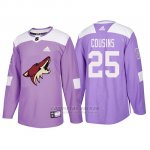 Camiseta Arizona Coyotes Nick Cousins Hockey Fights Cancer Violeta