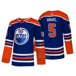 Camiseta Edmonton Oilers Kevin Gravel Alternato Adidas Autentico Azul