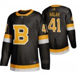 Camiseta Hockey Boston Bruins Jaroslav Halak Tercera Negro