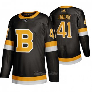 Camiseta Hockey Boston Bruins Jaroslav Halak Tercera Negro