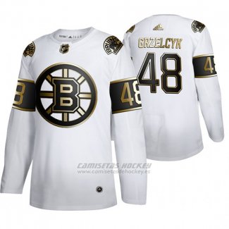 Camiseta Hockey Boston Bruins Matt Grzelcyk Golden Edition Limited Blanco