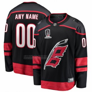 Camiseta Hockey Carolina Hurricanes 2026 Stanley Cup Champions Primera Breakaway Personalizada Negro