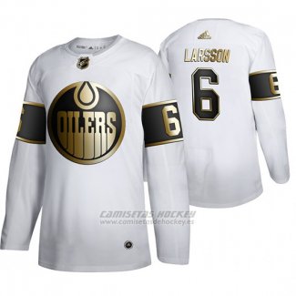 Camiseta Hockey Edmonton Oilers Adam Larsson Golden Edition Limited Blanco
