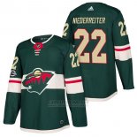 Camiseta Hockey Hombre Autentico Minnesota Wild 22 Niederreiter Home 2018 Verde