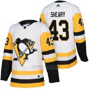 Camiseta Hockey Hombre Autentico Pittsburgh Penguins 43 Conor Sheary Away 2018 Blanco