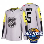 Camiseta Hockey Hombre Carolina Hurricanes 5 Noah Hanifin Gris 2018 All Star Autentico
