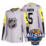 Camiseta Hockey Hombre Carolina Hurricanes 5 Noah Hanifin Gris 2018 All Star Autentico