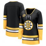 Camiseta Hockey Mujer Boston Bruins Alterno 100th Aniversario Breakaway Negro1