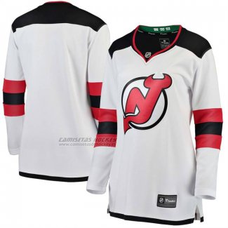 Camiseta Hockey Mujer New Jersey Devils Segunda Breakaway Blanco