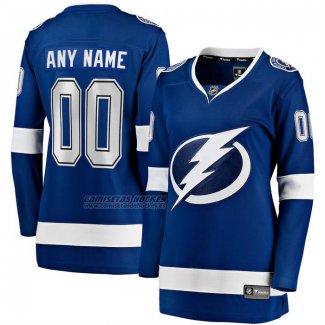 Camiseta Hockey Mujer Tampa Bay Lightning Primera Breakaway Personalizada Azul