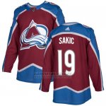 Camiseta Hockey Nino Colorado Avalanche 19 Joe Sakic Burgundy Home Autentico Stitched