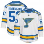Camiseta Hockey Nino St Louis Blues Jordan Binnington Segunda Replica Blanco