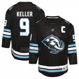 Camiseta Hockey Nino Utah Mammoth Clayton Keller Primera Replica Negro