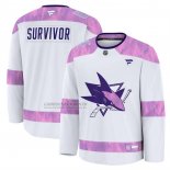Camiseta Hockey San Jose Sharks Hockey Fights Cancer Primera Blanco