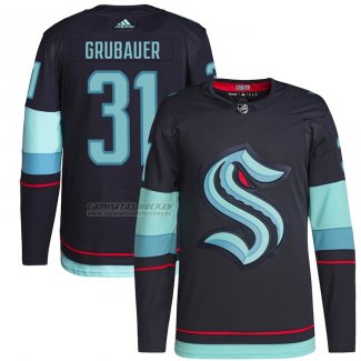 Camiseta Hockey Seattle Kraken Philipp Grubauer Primary Autentico Azul