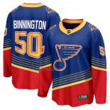 Camiseta Hockey St Louis Blues Jordan Binnington Alterno Premier Breakaway Azul Royal