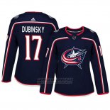 Camiseta Mujer Blue Columbus Blue Jackets 17 Brandon Dubinsky Adizero Jugador Home Azul