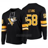 Camiseta Pittsburgh Penguins Kris Letang Platinum Negro