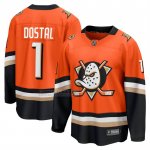 Camiseta Hockey Anaheim Ducks Lukas Dostal Primera Breakaway Naranja