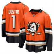 Camiseta Hockey Anaheim Ducks Lukas Dostal Primera Breakaway Naranja