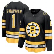 Camiseta Hockey Boston Bruins Jeremy Swayman Primera Breakaway Negro