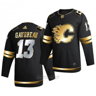 Camiseta Hockey Calgary Flames Johnny Gaudreau Golden Edition Limited Autentico 2020-21 Negro