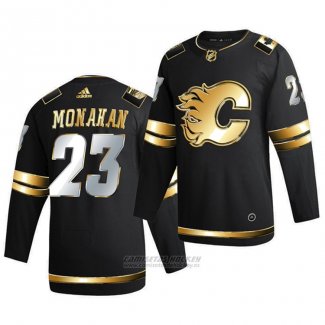Camiseta Hockey Calgary Flames Sean Monahan Golden Edition Limited Autentico 2020-21 Negro