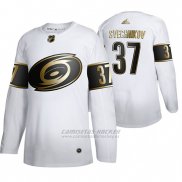Camiseta Hockey Carolina Hurricanes Andrei Svechnikov Golden Edition Autentico Blanco