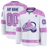 Camiseta Hockey Colorado Avalanche 2024 Fights Cancer Personalizada Blanco