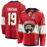 Camiseta Hockey Florida Panthers Matthew Tkachuk 2025 Stanley Cup Champions Breakaway Rojo