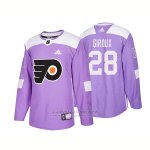 Camiseta Hockey Hombre Autentico Philadelphia Flyers 28 Claude Giroux Hockey Fights Cancer 2018 Violeta
