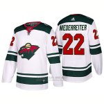 Camiseta Hockey Hombre Minnesota Wild 22 Niederreiter Away 2017-2018 Blanco