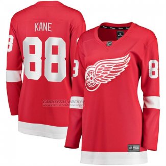 Camiseta Hockey Mujer Detroit Red Wings Patrick Kane Primera Breakaway Rojo