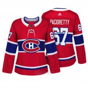 Camiseta Hockey Mujer Montreal Canadiens 67 Max Pacioretty Rojo Autentico Jugador