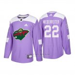 Camiseta Nino Minnesota Wild Niederreiter 2018 Adidas Autentico Hockey Fights Cancer Violeta