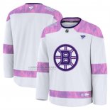 Camiseta Hockey Boston Bruins 2024 Fights Cancer Practica Blanco