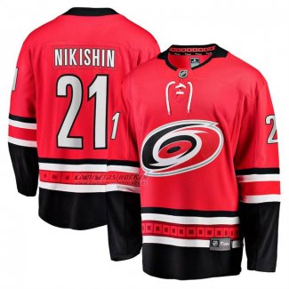Camiseta Hockey Carolina Hurricanes Alexander Nikishin Primera Breakaway Rojo