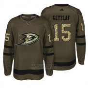 Camiseta Hockey Hombre Anaheim Ducks 15 Ryan Getzlaf Verde Camo