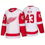 Camiseta Hockey Hombre Detroit Red Wings 43 Darren Helm New Outfitted 2018 Blanco