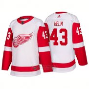 Camiseta Hockey Hombre Detroit Red Wings 43 Darren Helm New Outfitted 2018 Blanco
