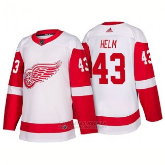 Camiseta Hockey Hombre Detroit Red Wings 43 Darren Helm New Outfitted 2018 Blanco