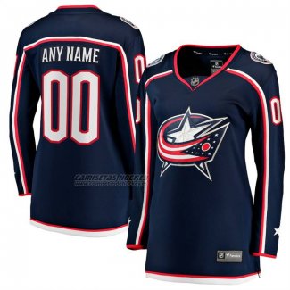 Camiseta Hockey Mujer Columbus Blue Jackets Primera Breakaway Personalizada Azul