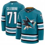 Camiseta Hockey San Jose Sharks Macklin Celebrini Primera Premium Verdi Azul