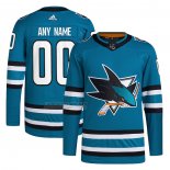 Camiseta Hockey San Jose Sharks Primera Autentico Personalizada Verde