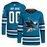 Camiseta Hockey San Jose Sharks Primera Autentico Personalizada Verde