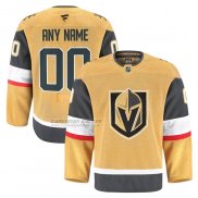 Camiseta Hockey Vegas Golden Knights Primera Autentico Pro Personalizada Amarillo