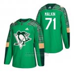 Camiseta Pittsburgh Penguins Evgeni Malkin 2018 St. Patrick's Day Verde