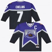 Camiseta Hockey All Star Game Chris Chelios 1997 Power Play Azul