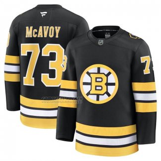 Camiseta Hockey Boston Bruins Charlie McAvoy Primera Premium Negro